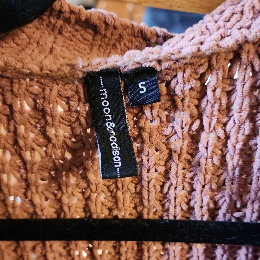 moon & madison Textured Knit Cardigan - Mauve With Pockets! - Picture 2 of 8